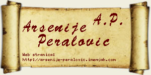 Arsenije Peralović vizit kartica